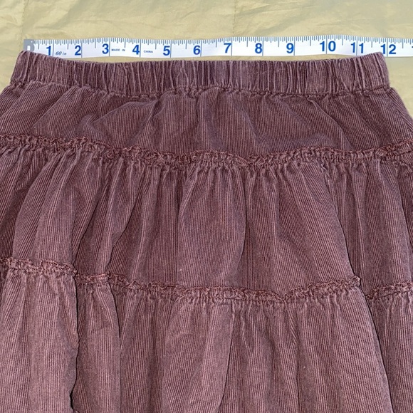 Garnet Hill brown corduroy tiered ruffle circle skirt size 8 - Picture 2 of 6